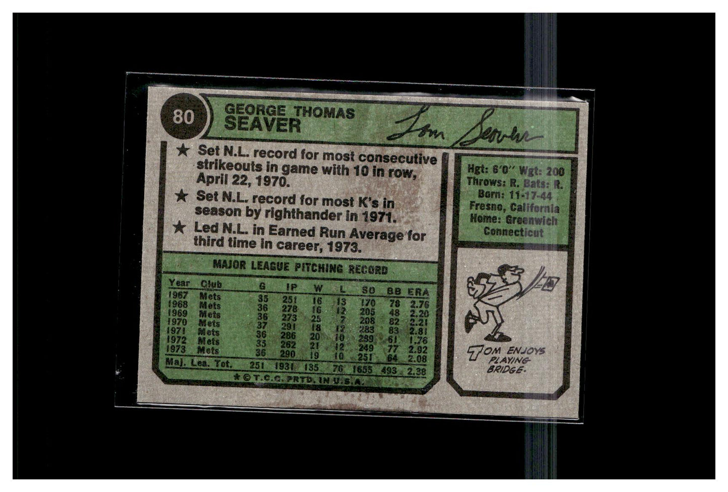 1974 Topps #80 Tom Seaver