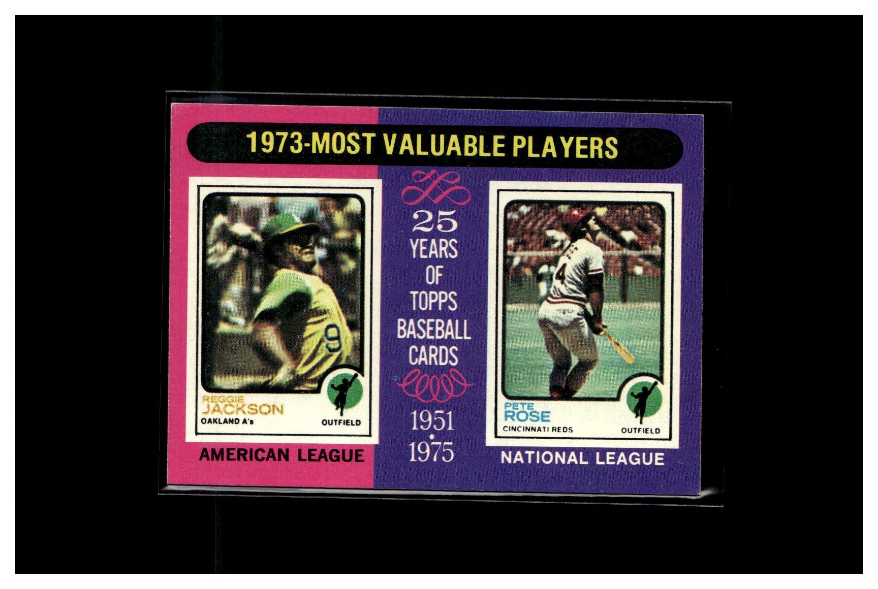 1975 Topps #211 1973 MVPs (Reggie Jackson / Pete Rose)