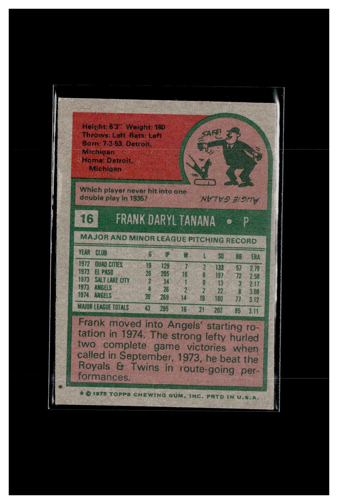 1975 Topps #16 Frank Tanana