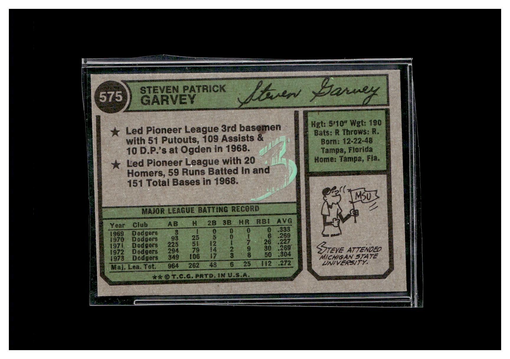 #3 1974 Topps #575 Steve Garvey