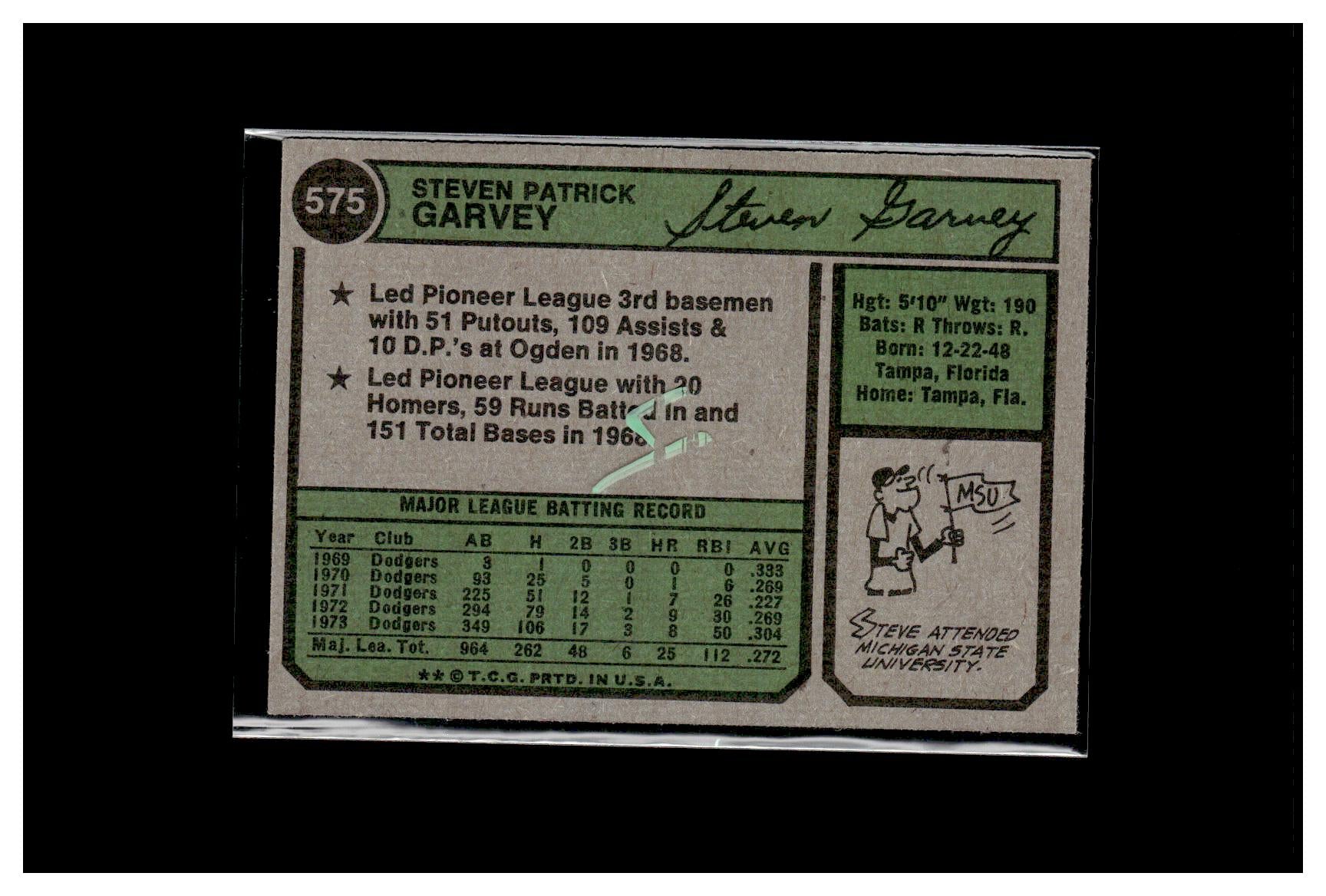 #4 1974 Topps #575 Steve Garvey