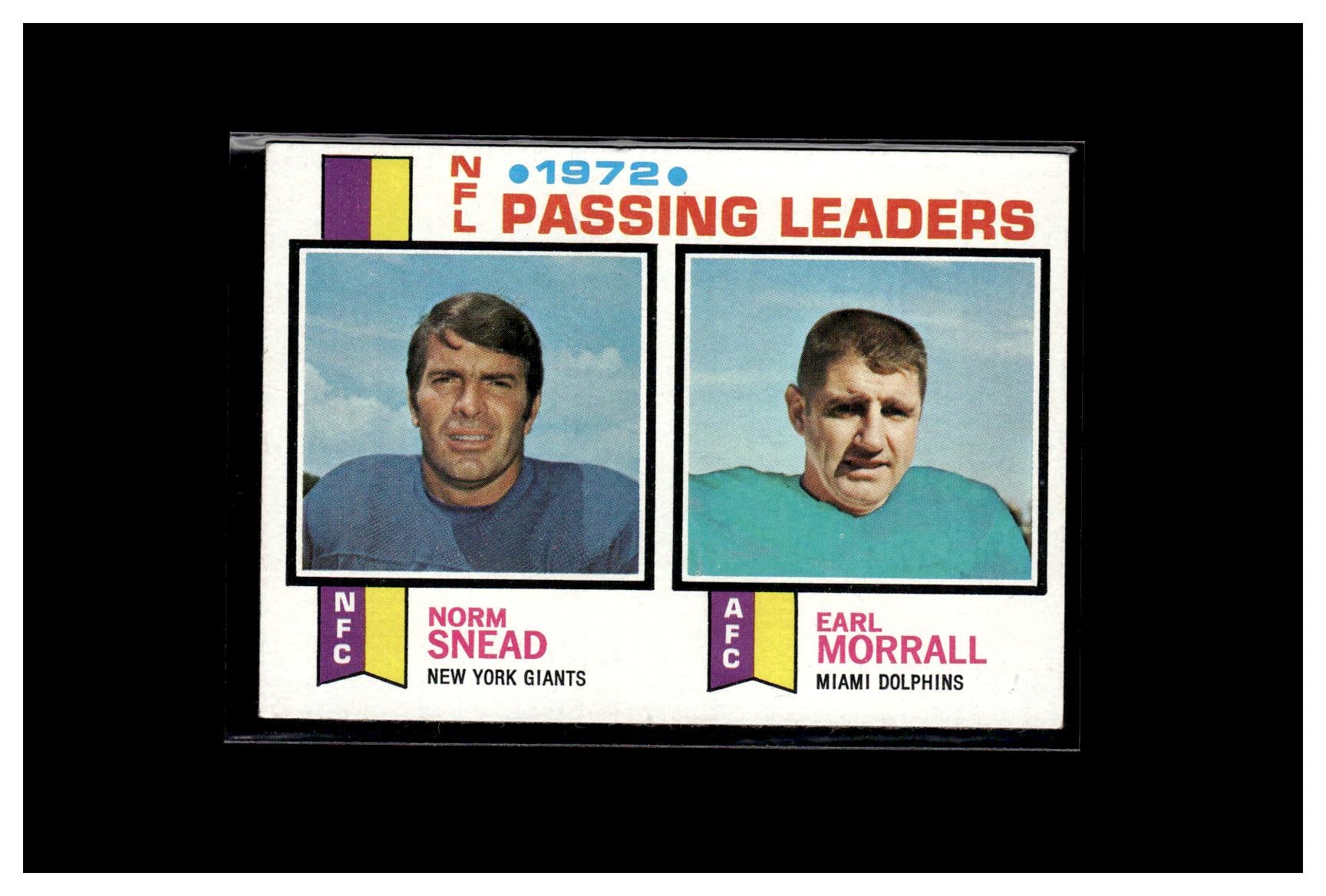 #1 1973 Topps #2 1972 NFL Passing Leaders (Norm Snead / Earl Morrall) A