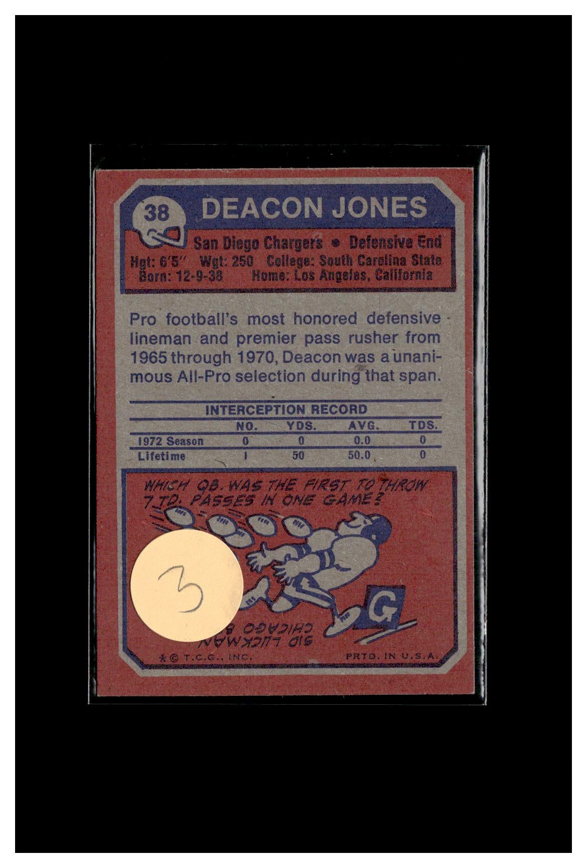 #3 1973 Topps #38 Deacon Jones