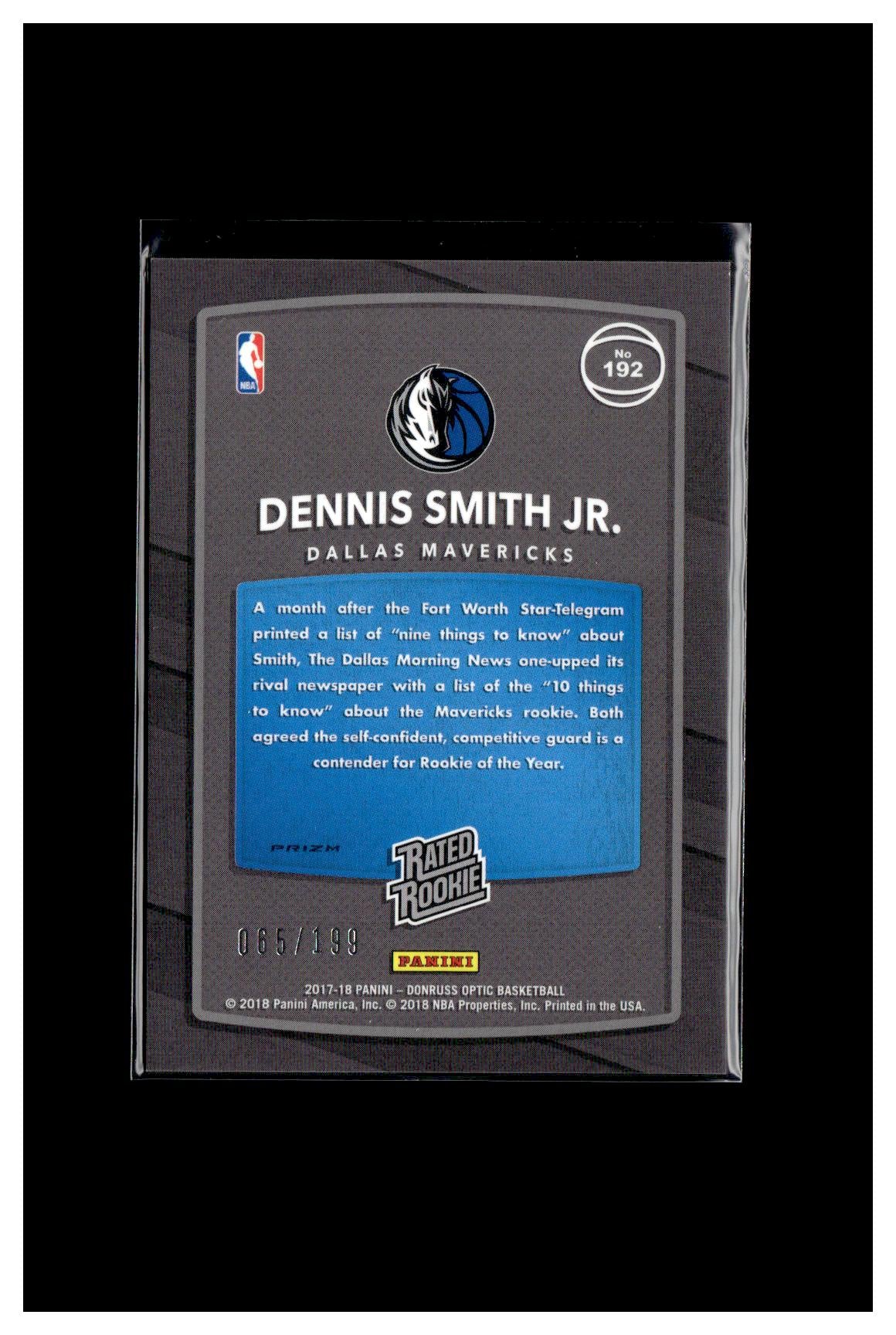 2017-18 Donruss Optic #192 Dennis Smith Jr. Orange #/199