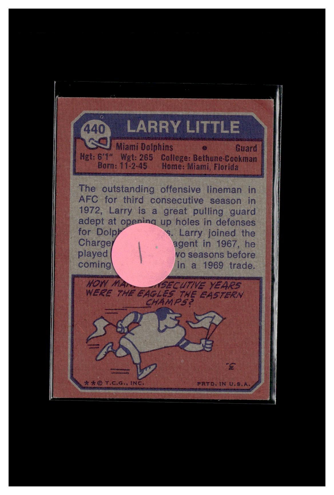 #1 1973 Topps #440 Larry Little