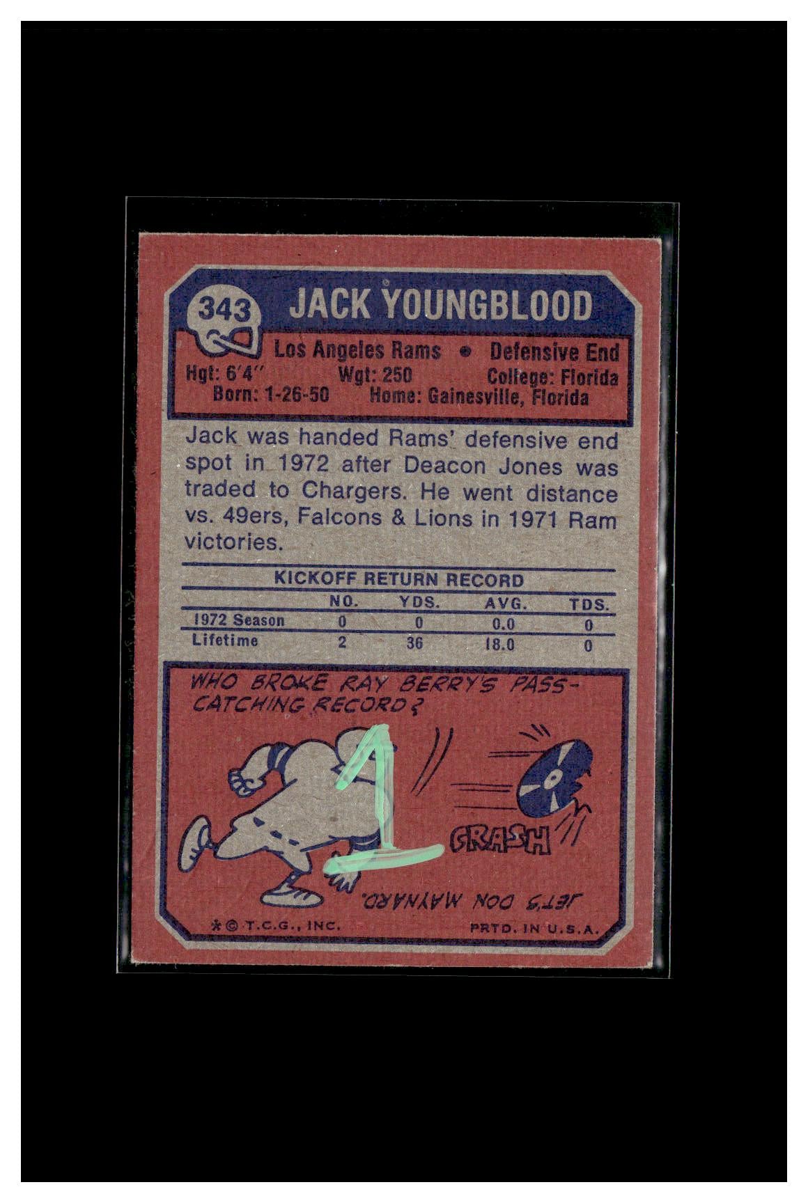 #1 1973 Topps #343 Jack Youngblood