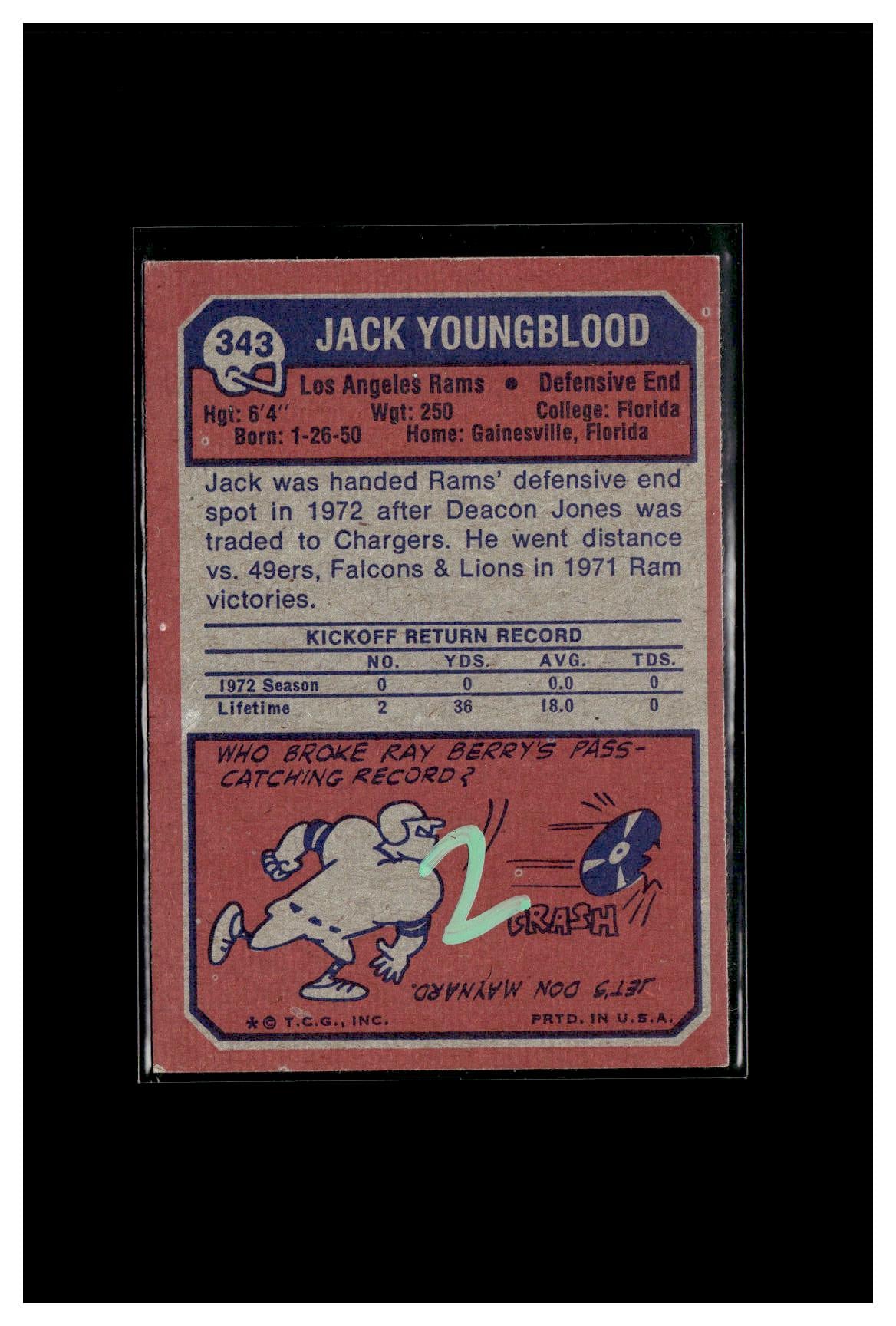 #2 1973 Topps #343 Jack Youngblood