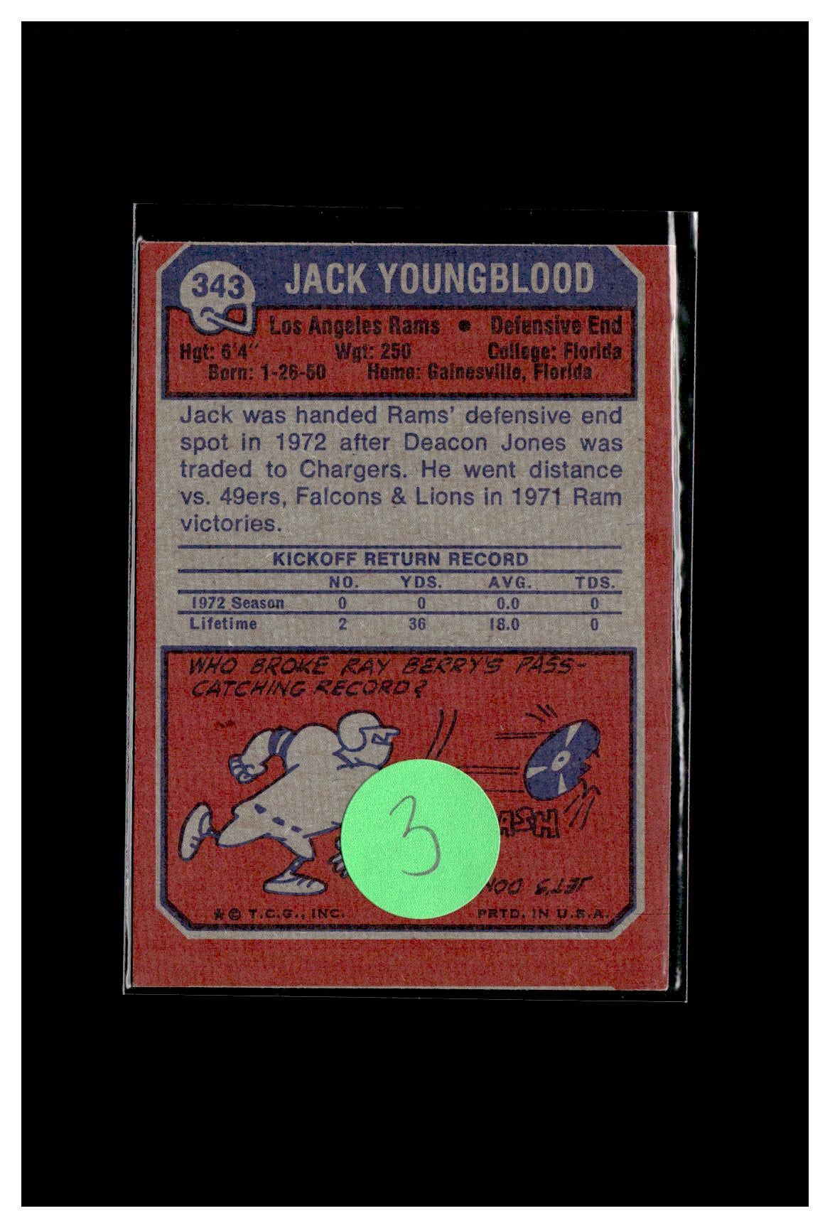 #3 1973 Topps #343 Jack Youngblood