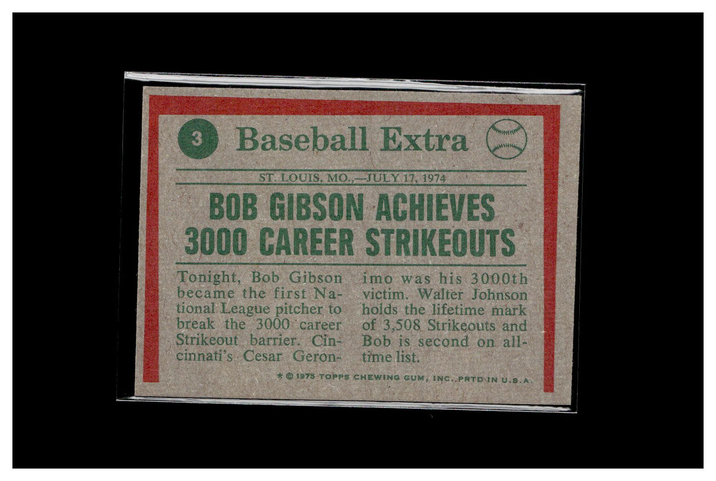 1975 Topps #3 Bob Gibson