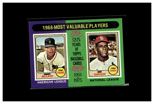 1975 Topps #206 1968 MVPs (Denny McLain / Bob Gibson)