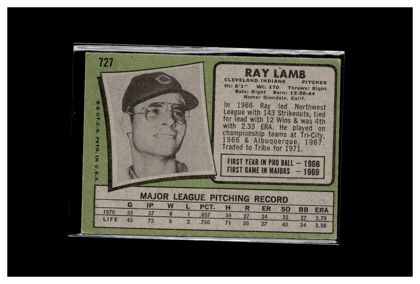 1971 Topps #727 Ray Lamb