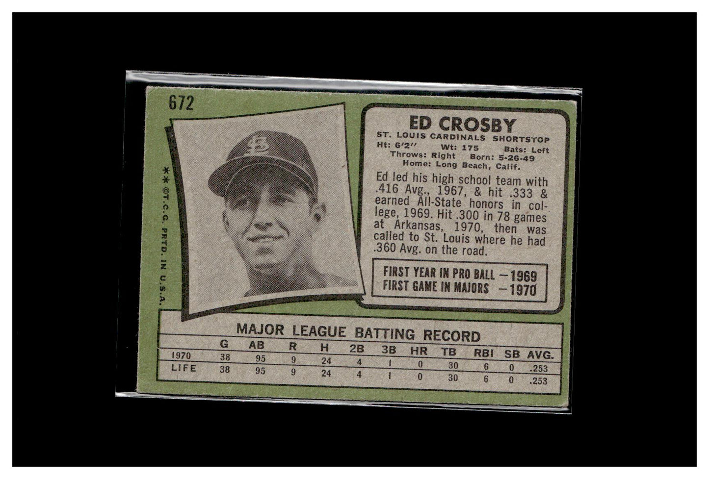 1971 Topps #672 Ed Crosby