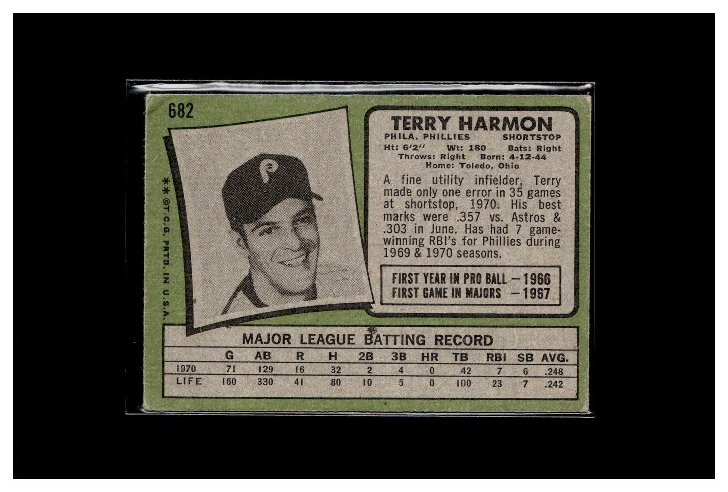 1971 Topps #682 Terry Harmon