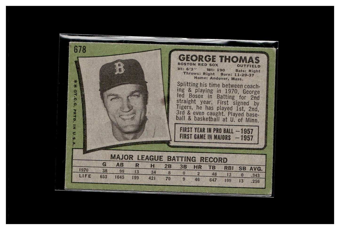 1971 Topps #678 George Thomas