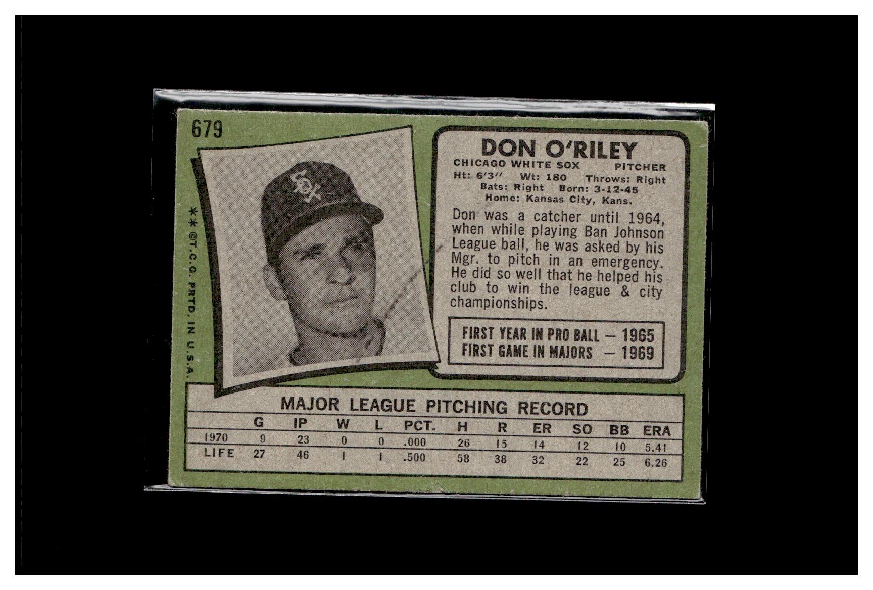 1971 Topps #679 Don O'Riley