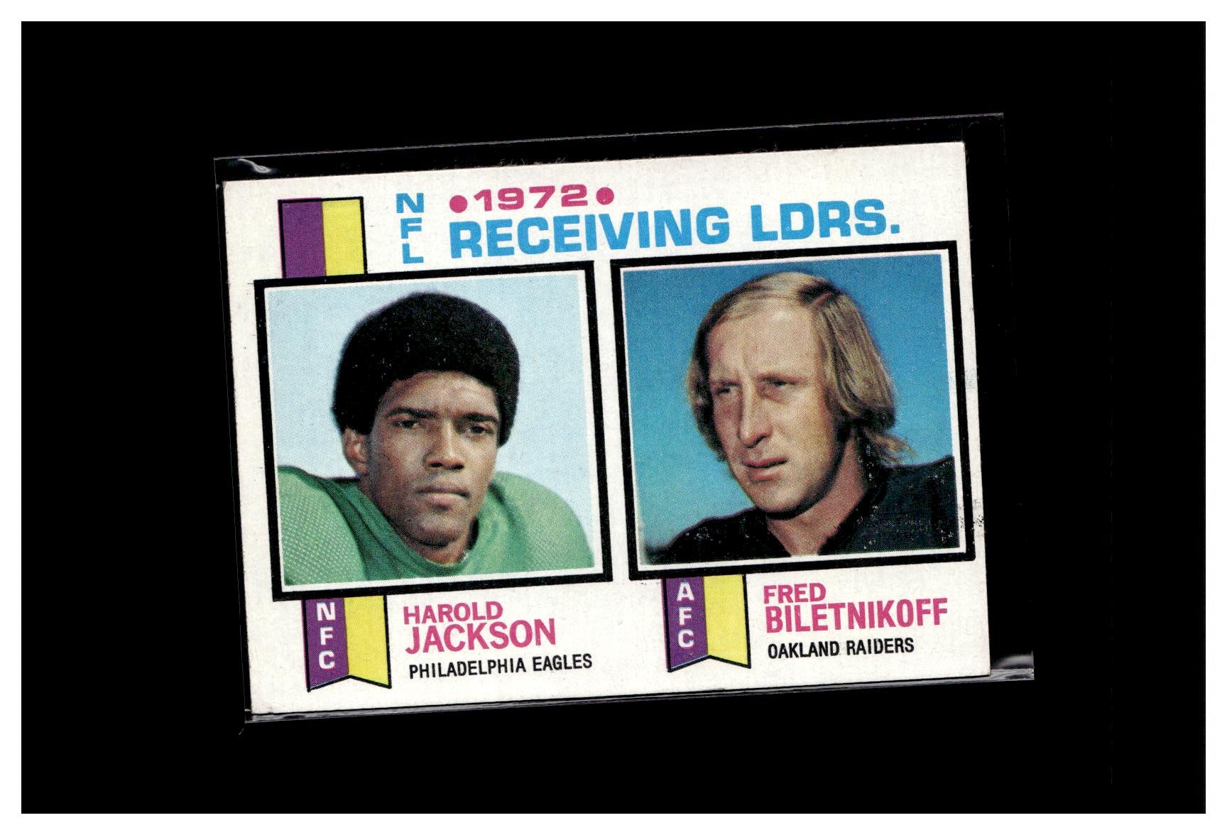 1973 Topps #3 1972 NFL Receiving Leaders (Harold Jackson / Fred Biletnikoff)