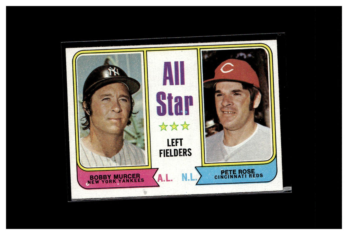 1974 Topps #336 All-Star Left Fielders (Bobby Murcer / Pete Rose)