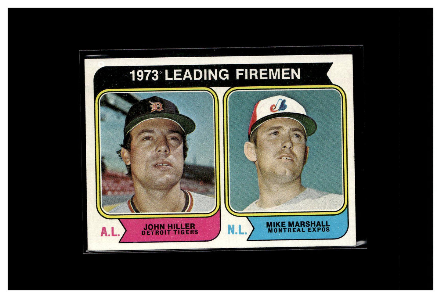 1974 Topps #208 1973 Leading Firemen (John Hiller / Mike Marshall)