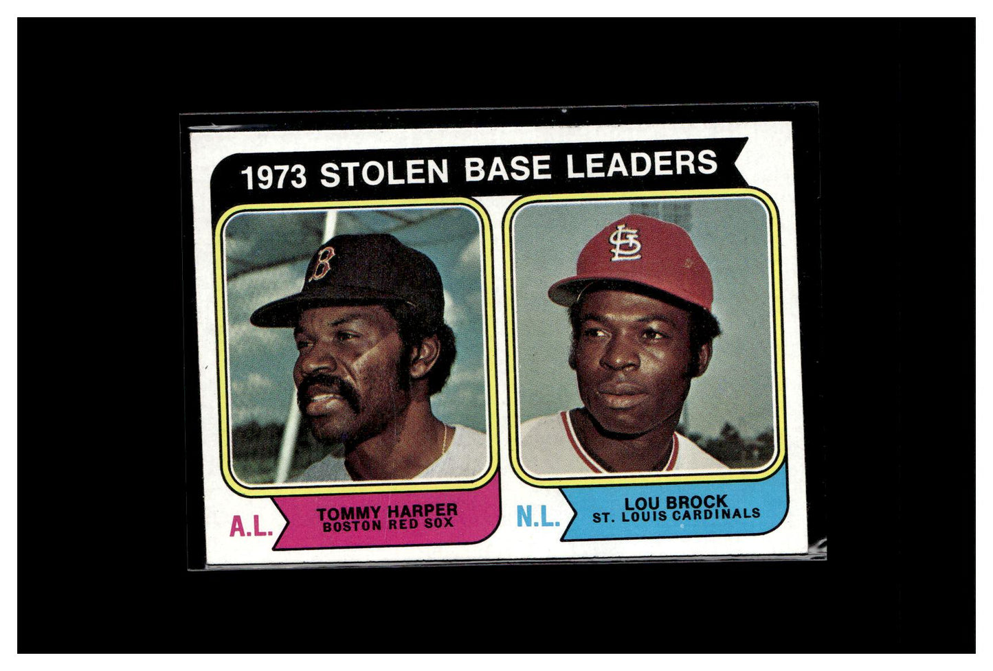 1974 Topps #204 1973 Stolen Base Leaders (Tommy Harper / Lou Brock)