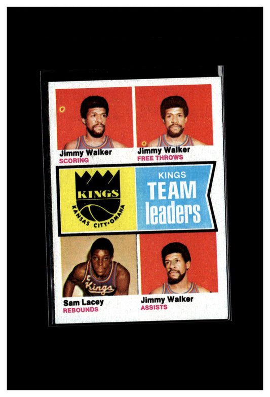 1974-75 Topps #89 KC-Omaha Kings Team Leaders (Jimmy Walker / Sam Lacey)