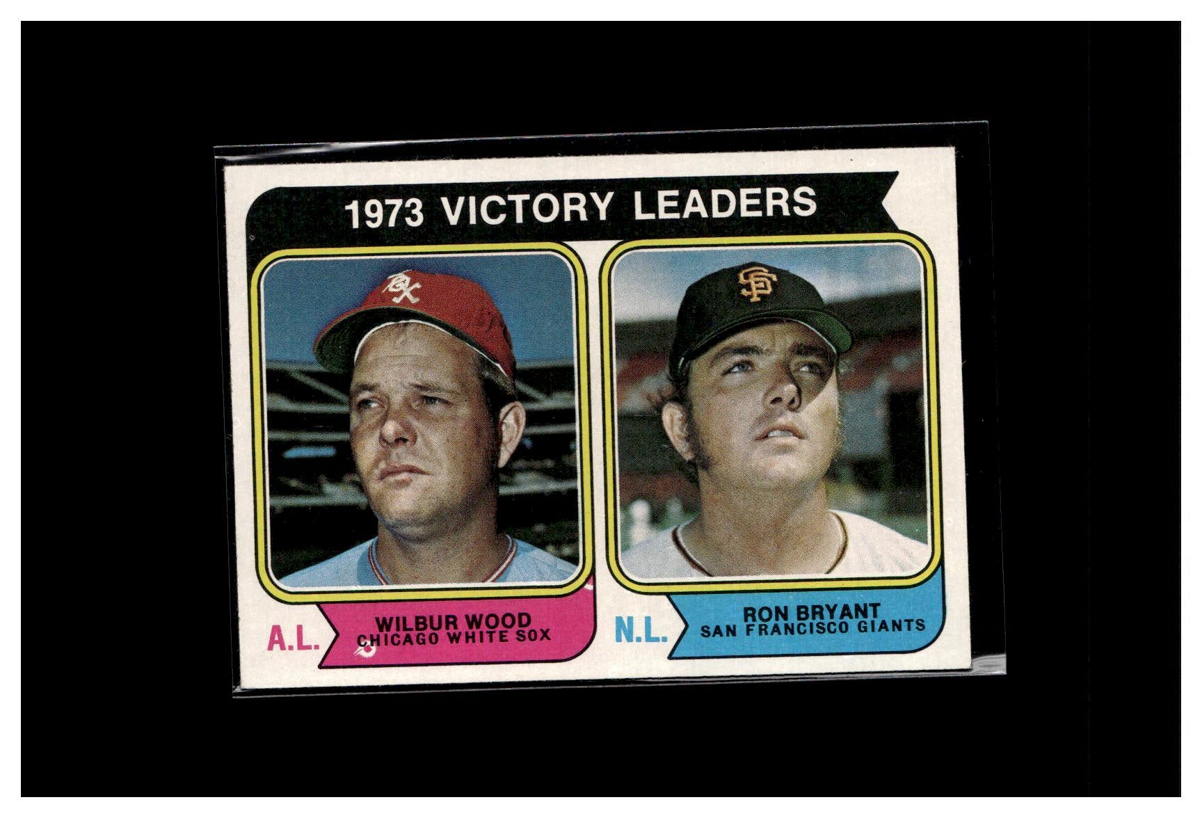 1974 Topps #205 1973 Victory Leaders (Wilbur Wood / Ron Bryant)