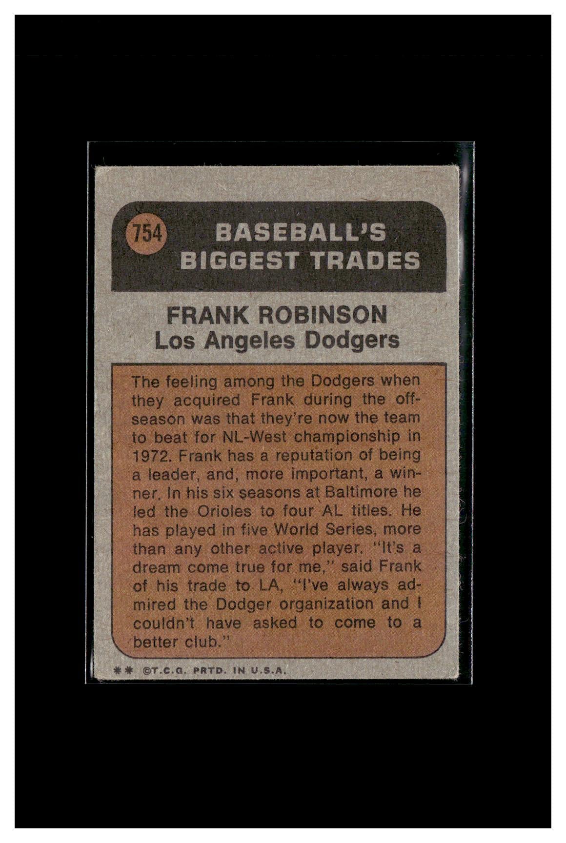 1972 Topps #754 Frank Robinson