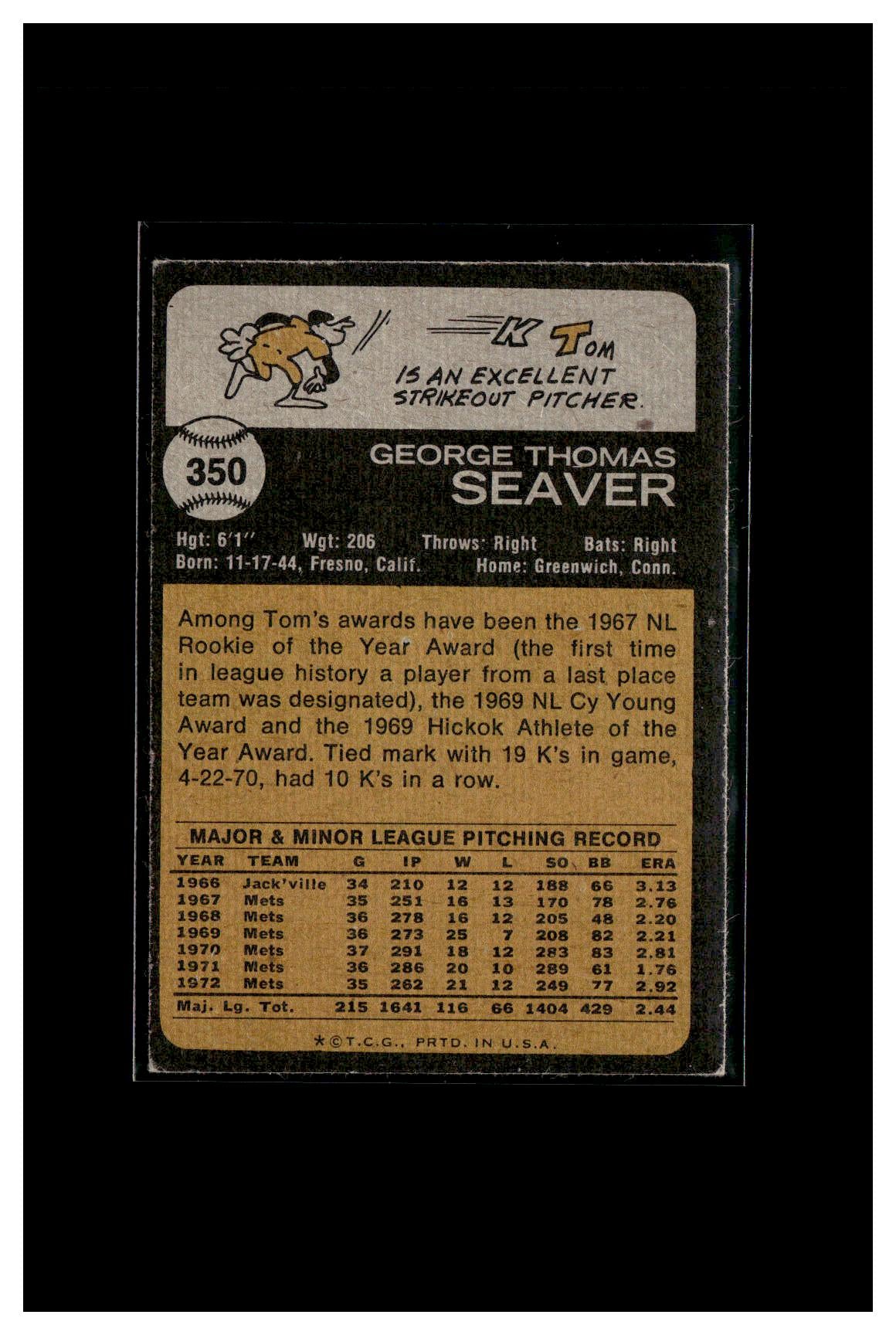 1973 Topps #350 Tom Seaver