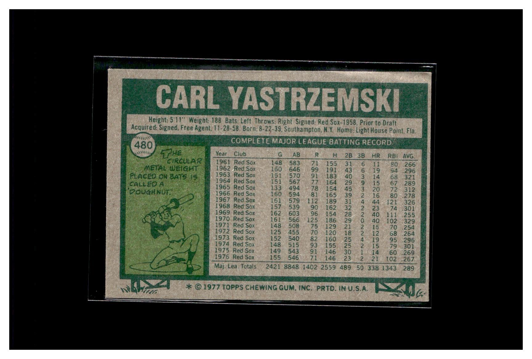 1977 Topps #480 Carl Yastrzemski