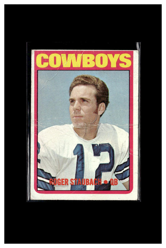 1972 Topps #200 Roger Staubach Creased