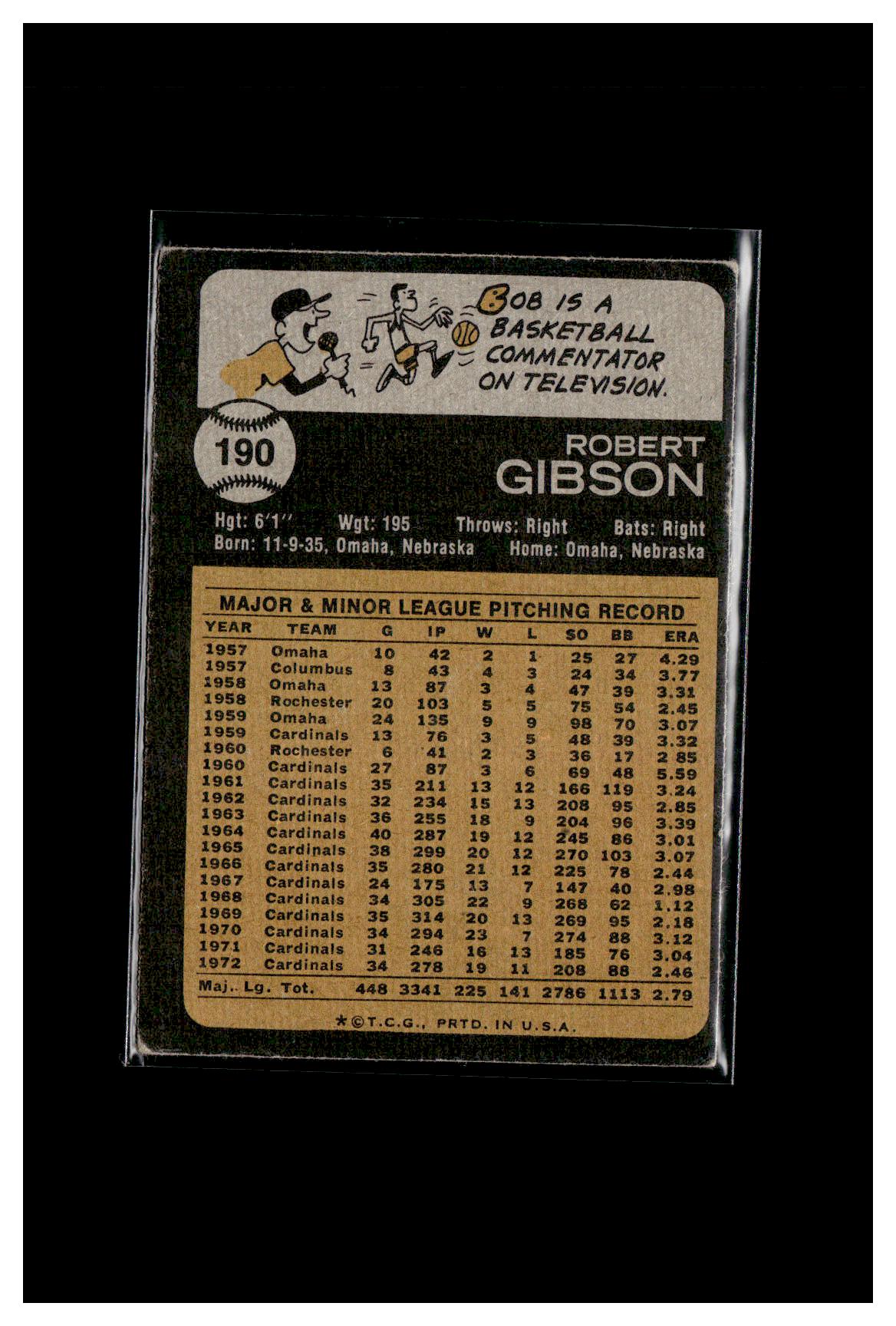 1973 Topps #190 Bob Gibson