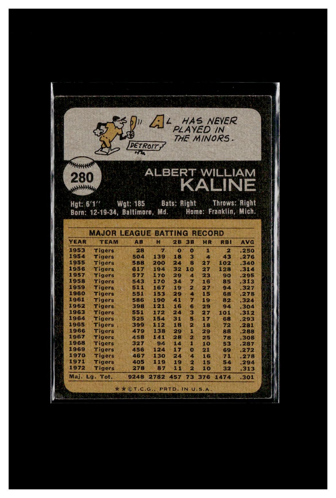 1973 Topps #280b Al Kaline