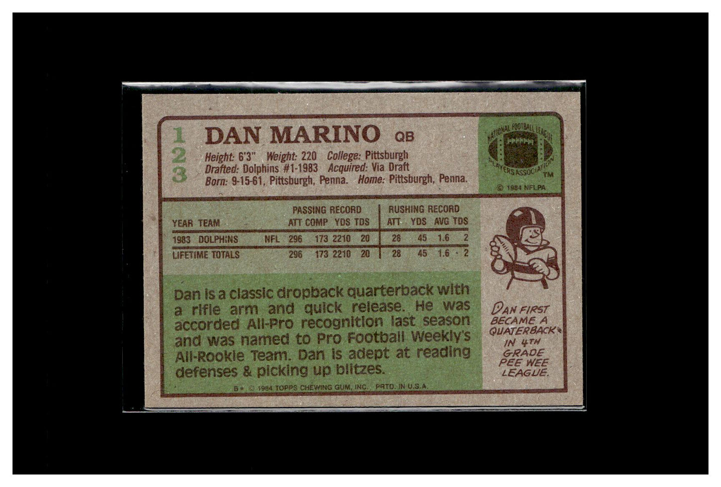 1984 Topps #123 Dan Marino