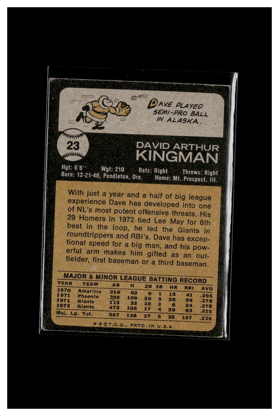 1973 Topps #23 Dave Kingman