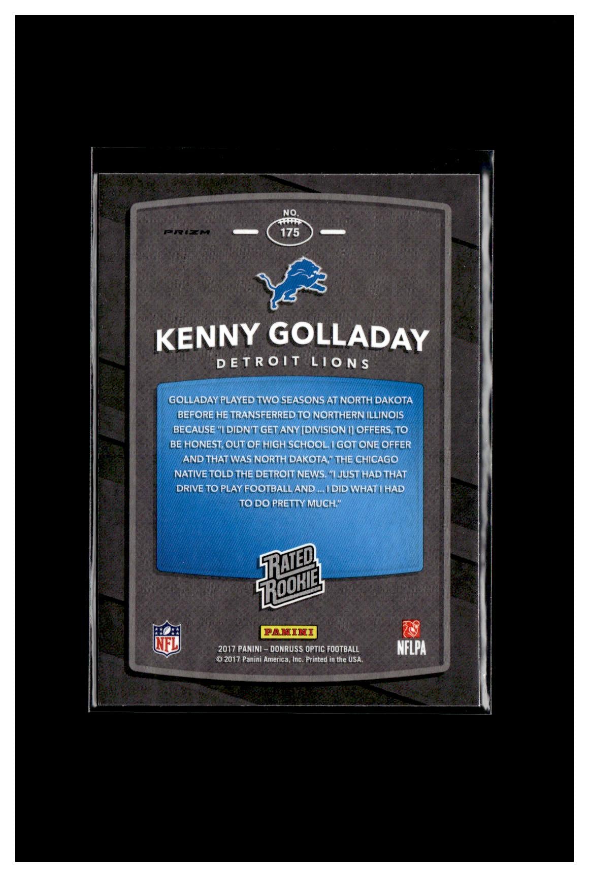 2017 Donruss Optic #175 Kenny Golladay Red and Yellow