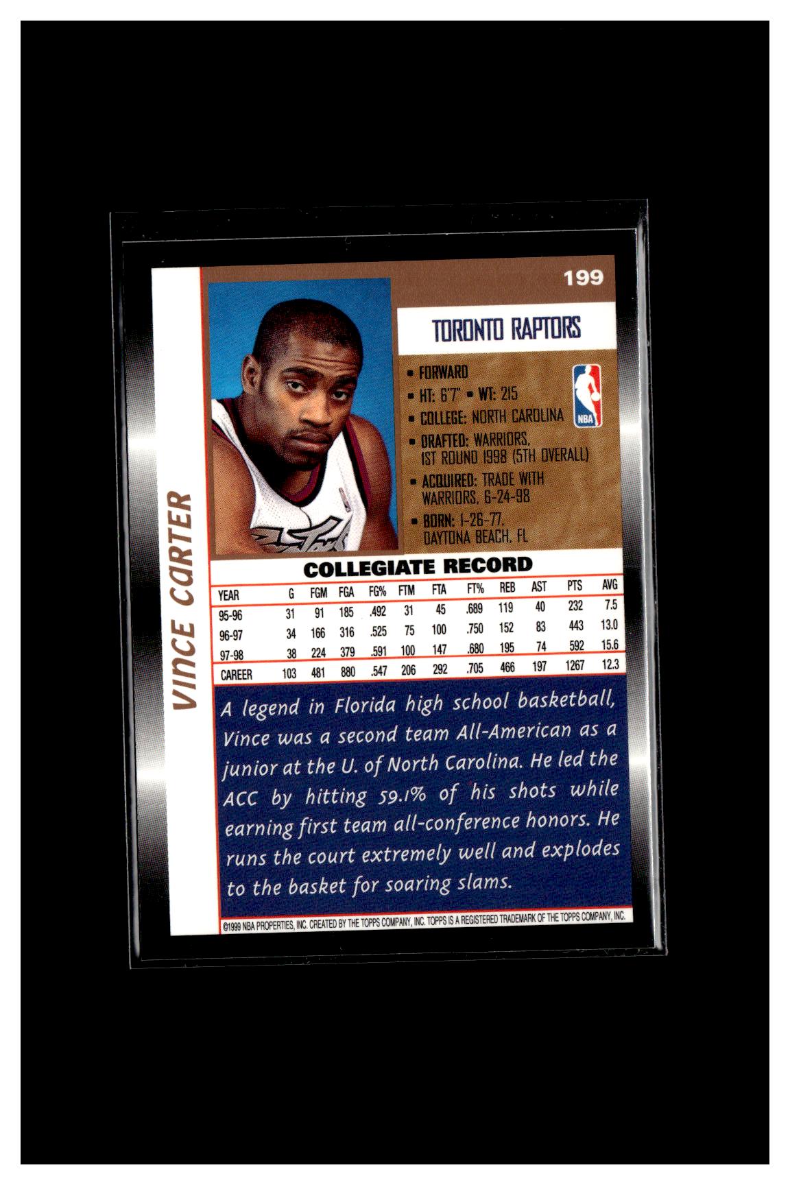 1998-99 Topps #199 Vince Carter