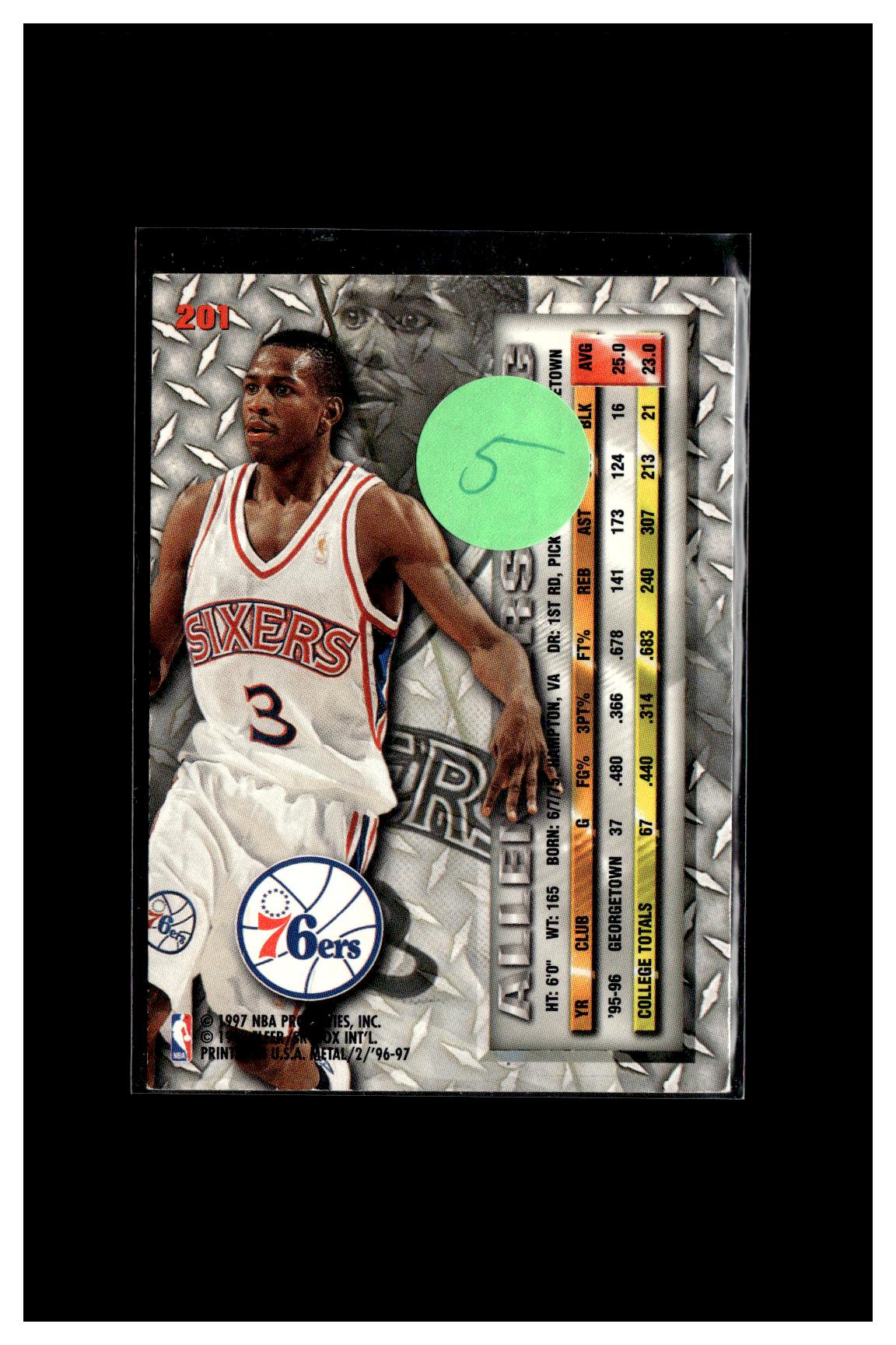 1996-97 Metal #201 Allen Iverson