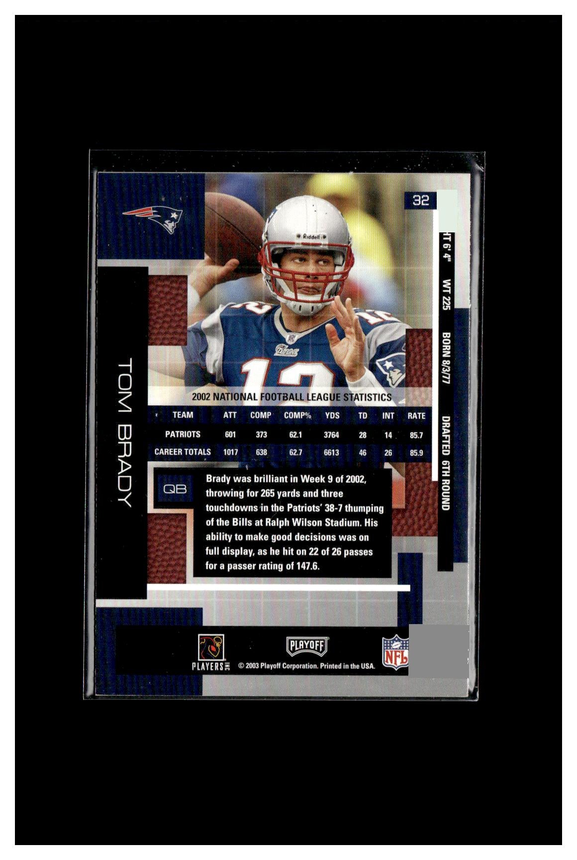 2003 Playoff Absolute Memorabilia #32 Tom Brady