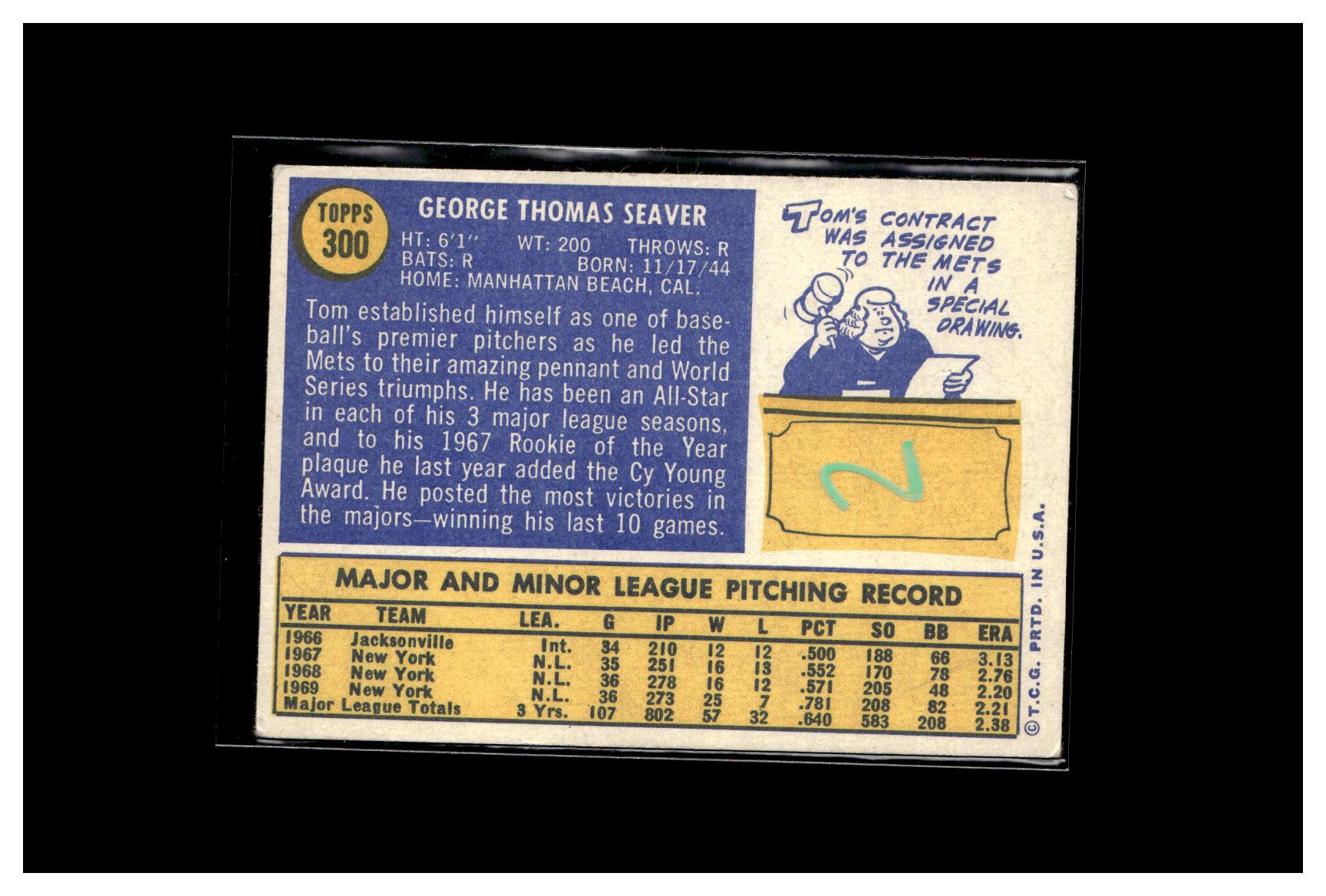 1970 Topps #300 Tom Seaver 2