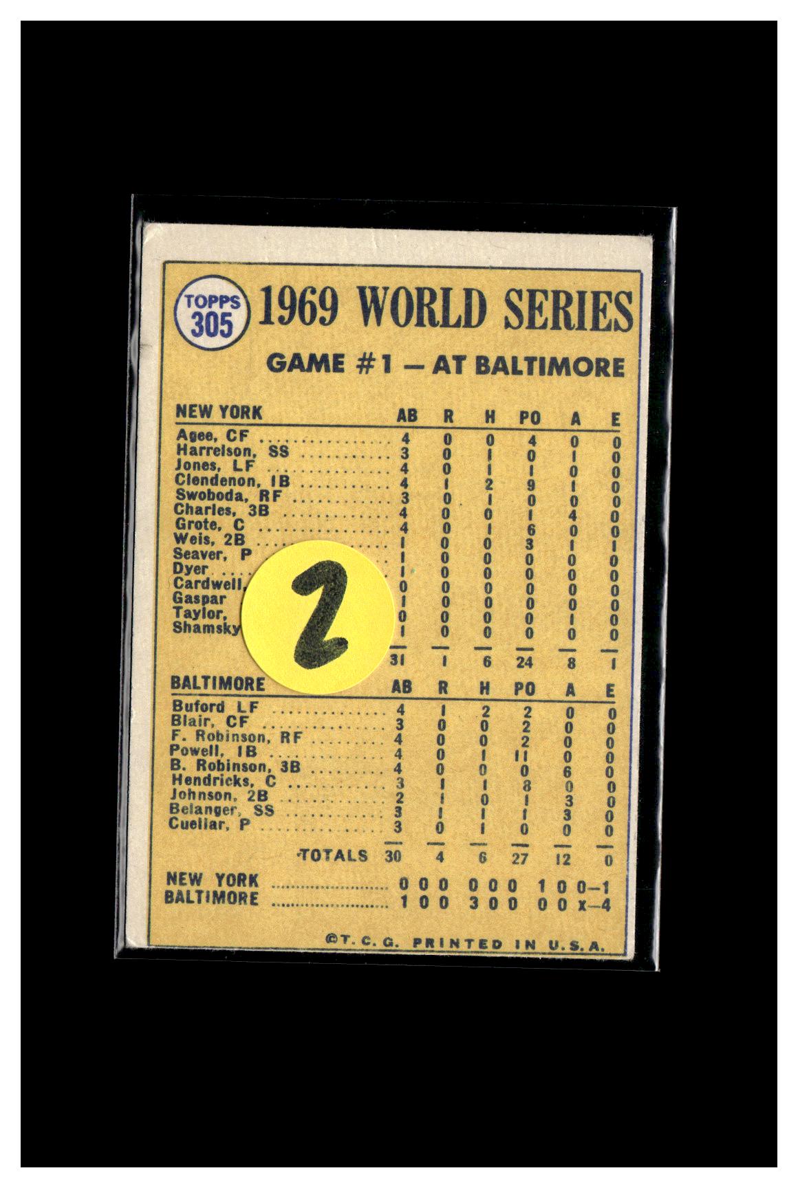 1970 Topps #305 World Series Game 1 - Buford Belts Leadoff Homer! 2