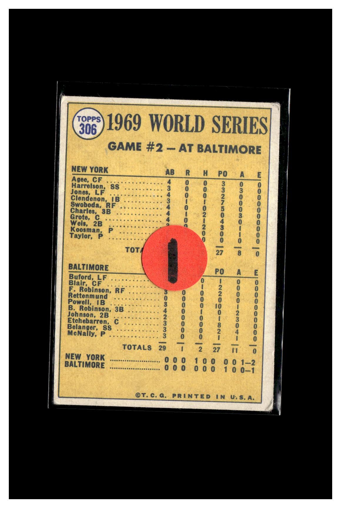 1970 Topps #306 World Series Game 2 - Clendenon's HR Breaks Ice! 1