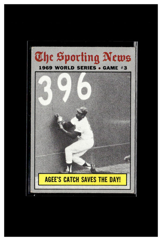 1970 Topps #307 World Series Game 3 - Agee's Catch Saves The Day! 4