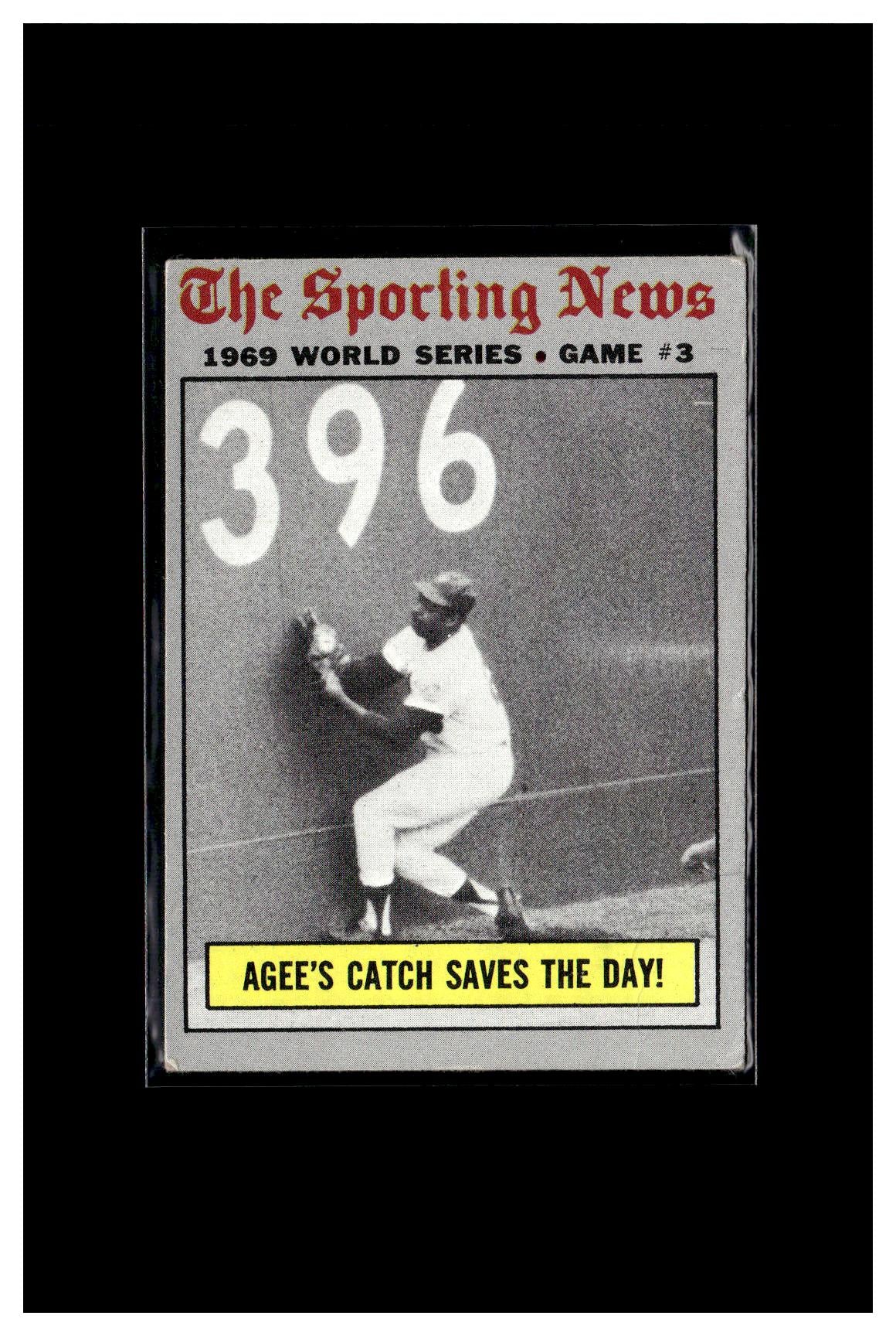 1970 Topps #307 World Series Game 3 - Agee's Catch Saves The Day! 5