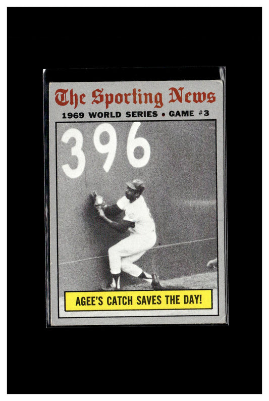 1970 Topps #307 World Series Game 3 - Agee's Catch Saves The Day! 8