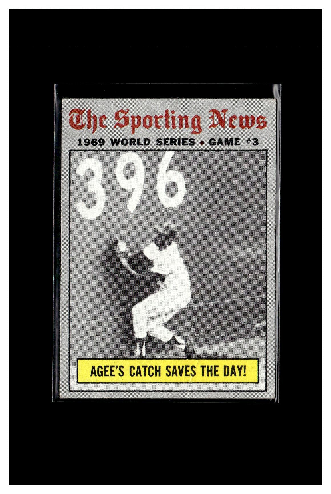 1970 Topps #307 World Series Game 3 - Agee's Catch Saves The Day! 1