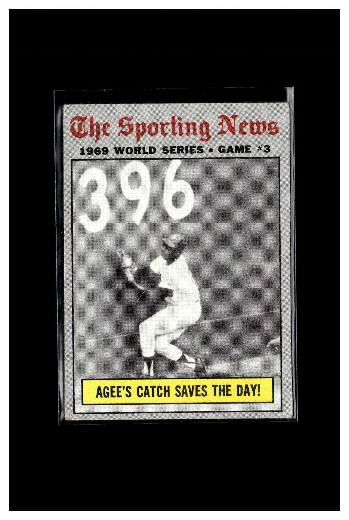 1970 Topps #307 World Series Game 3 - Agee's Catch Saves The Day! 2