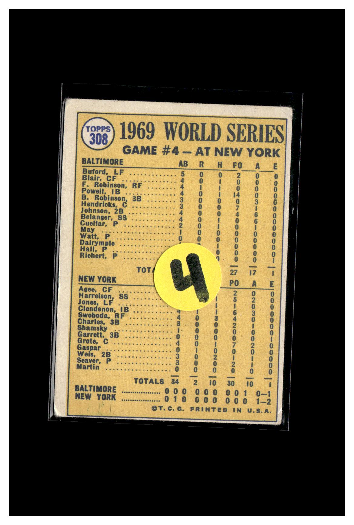 1970 Topps #308 World Series Game 4 - Martin's Bunt Ends Deadlock! 4