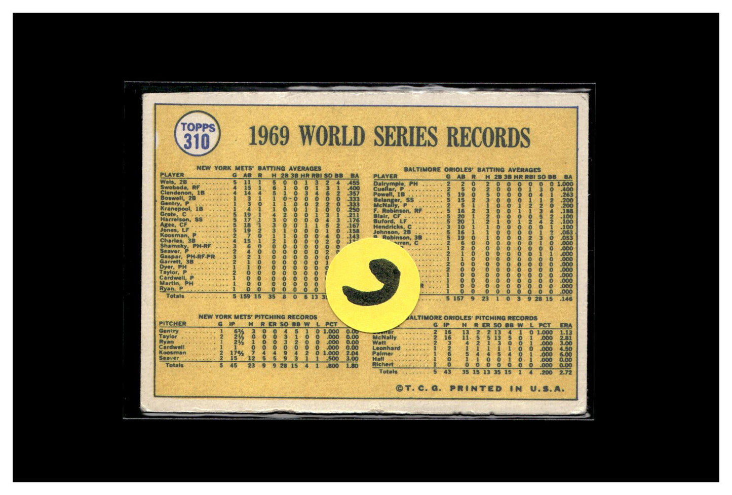 1970 Topps #310 World Series Celebration - Mets Whoop It Up! 6