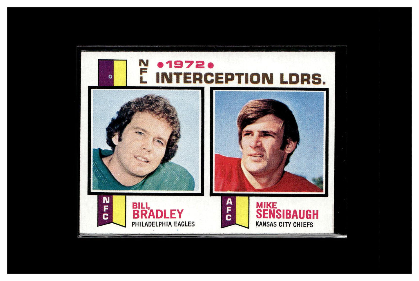 1973 Topps #5 1972 NFL Interception Leaders (Bill Bradley / Mike Sensibaugh) 2