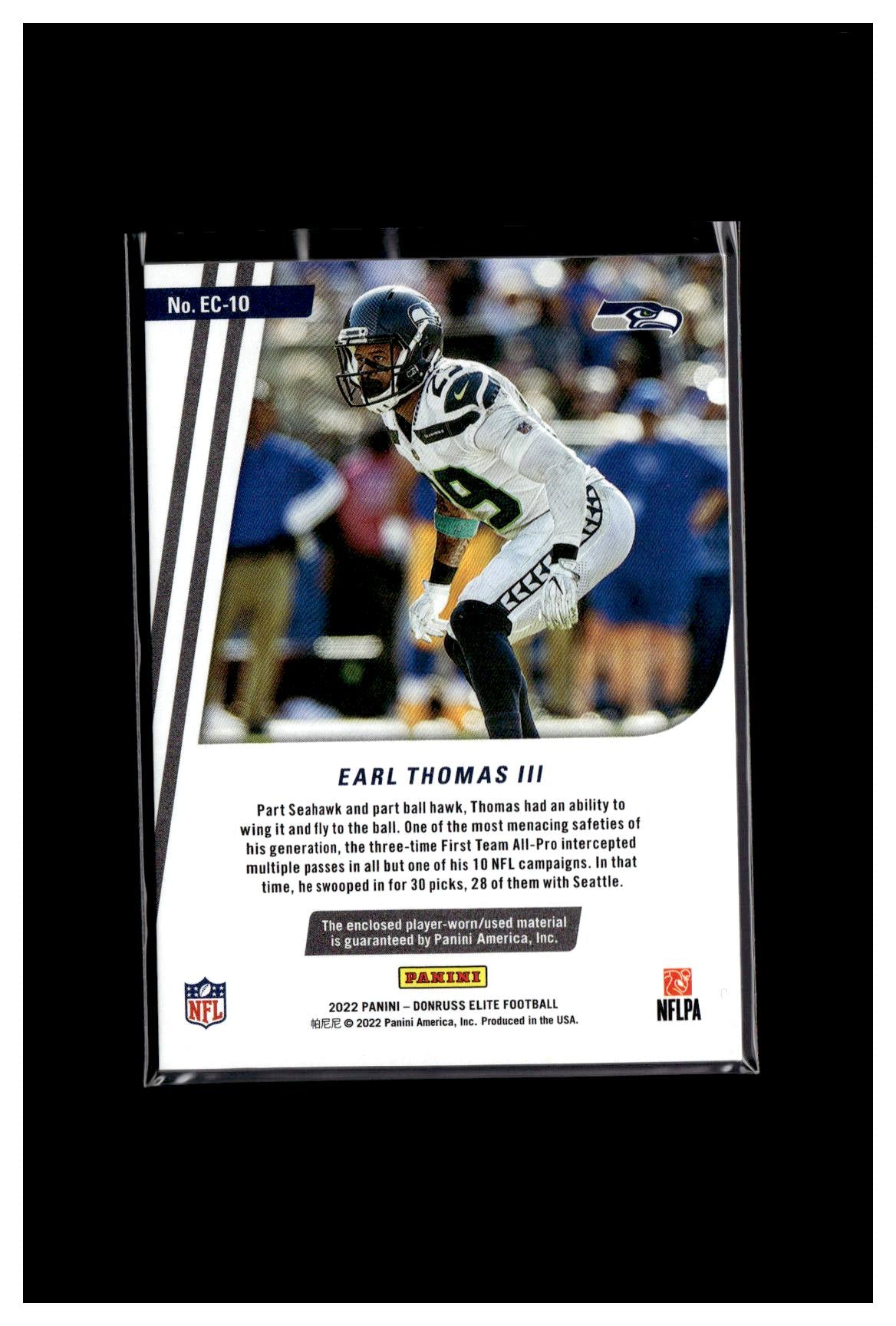 2022 Donruss Elite #EC-10 Earl Thomas III Elite Coverage CC