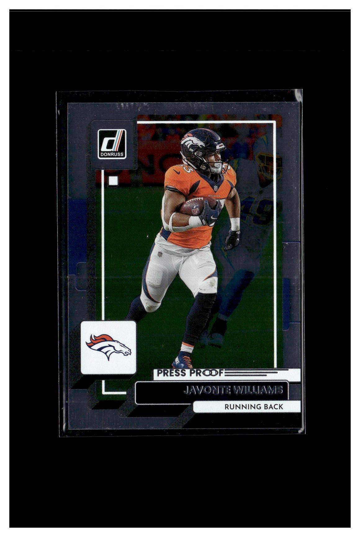 2022 Donruss #266 Javonte Williams Silver Press Proof #/100 CC